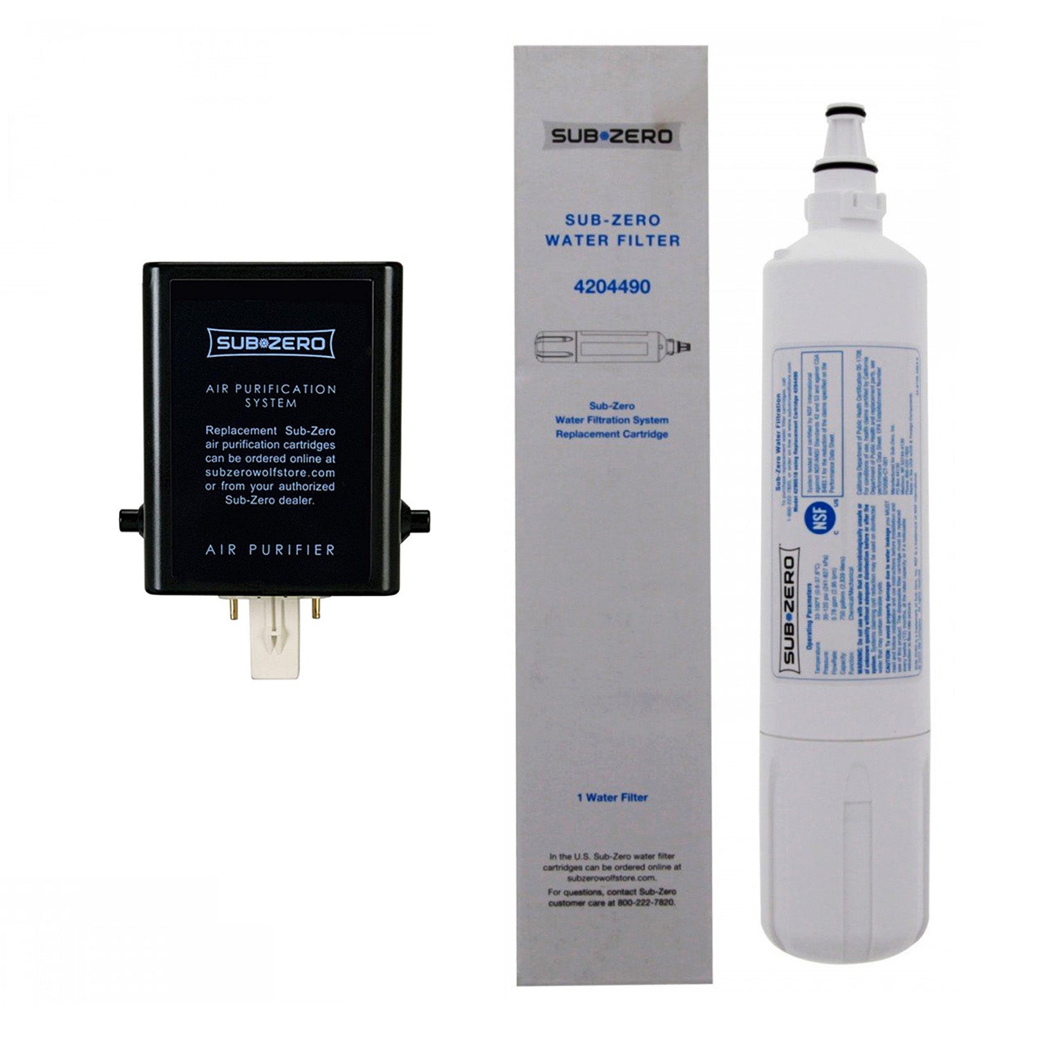 Sub-Zero Air Cartridge 7042798 and 4204490 Water Filter Pack