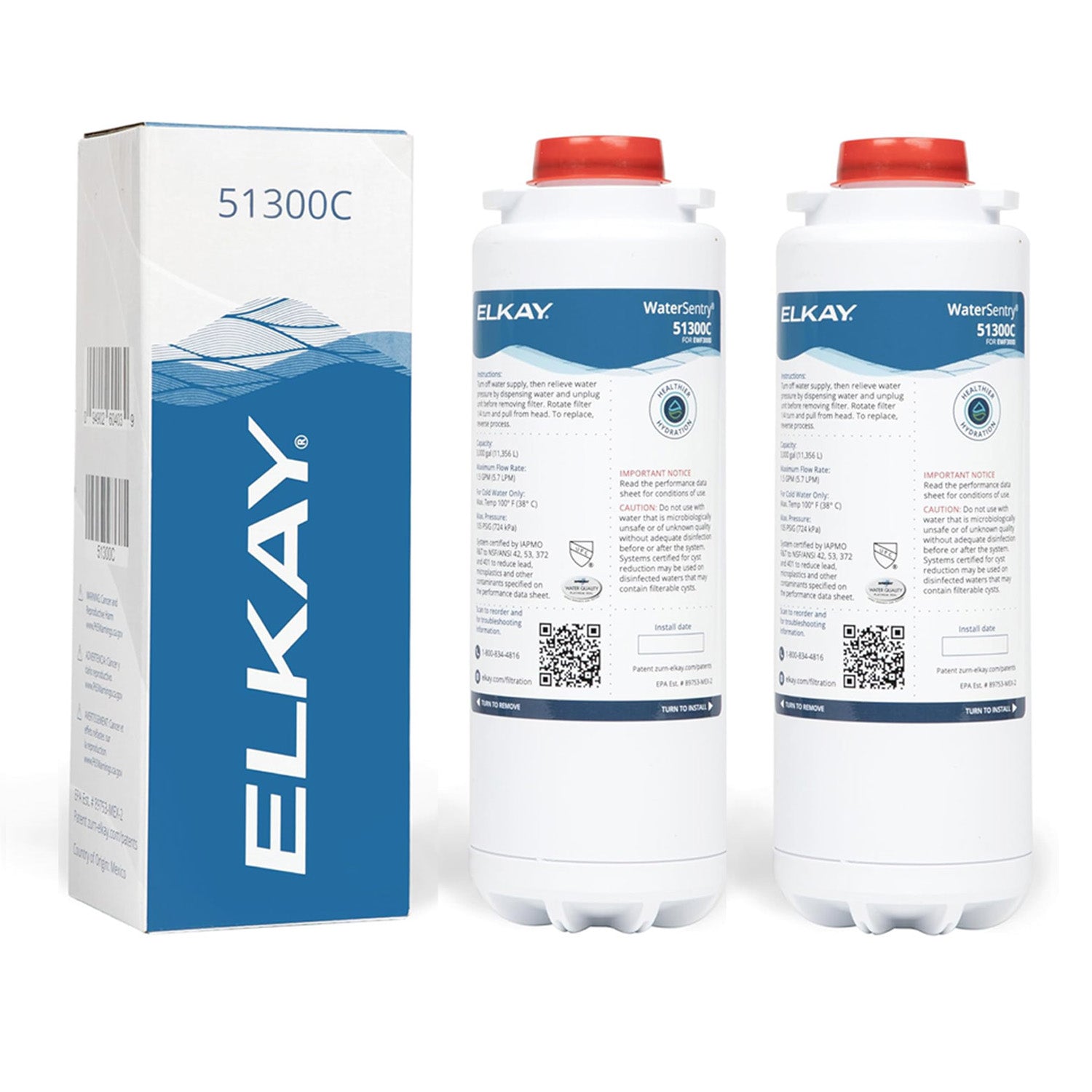 Elkay 51300C/ERF750/55898C Replacement Filter, for Bottle Fillers & Coolers