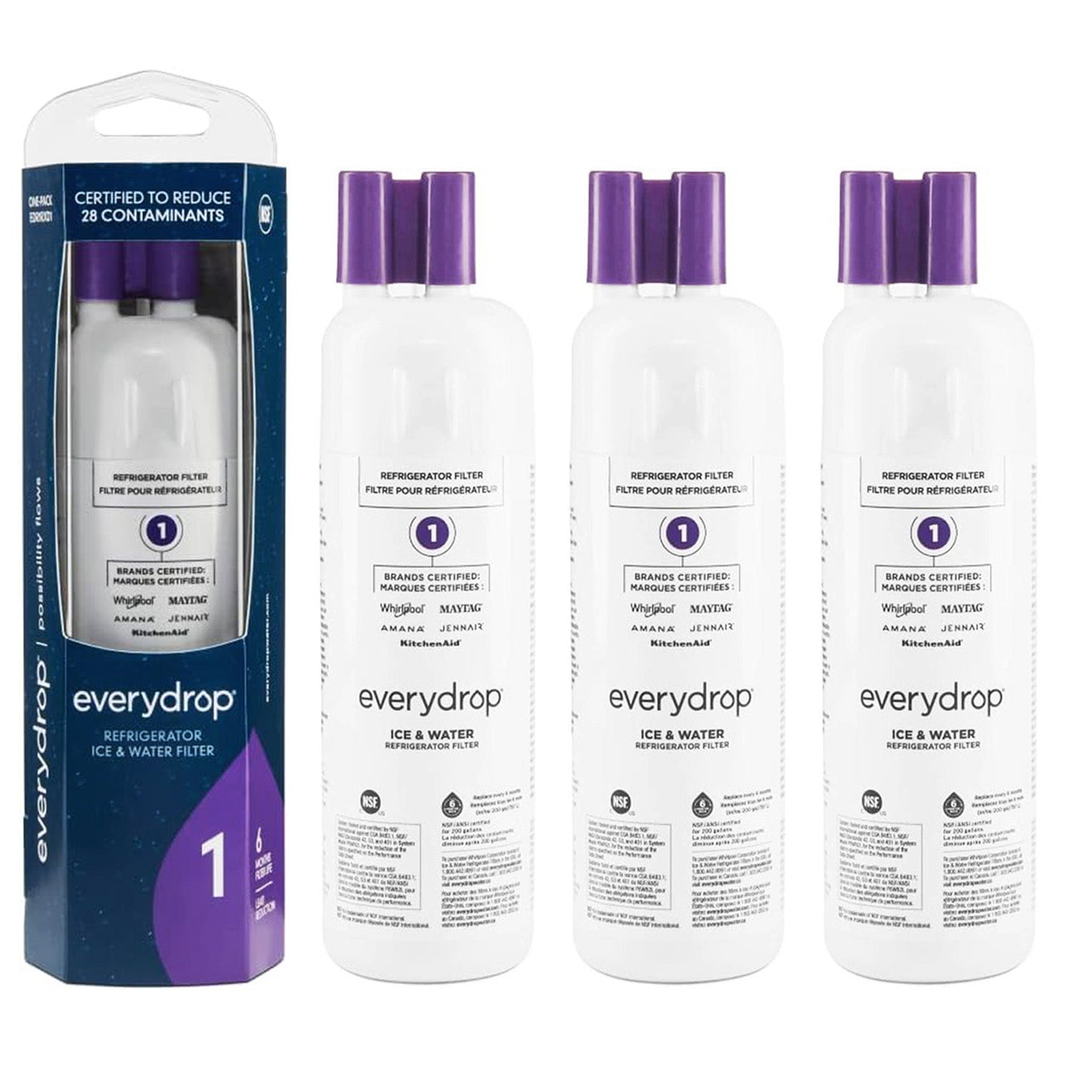 Everydrop water filter 1, EDR1RXD1 Refrigerator water filter - W10295370, 46-9081