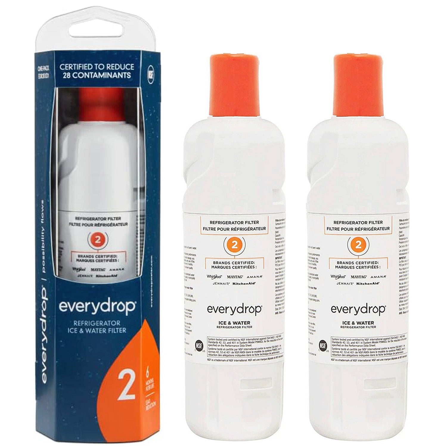 Everydrop water filter 2, EDR2RXD1 Refrigerator water filter - W10413645, 46-9082