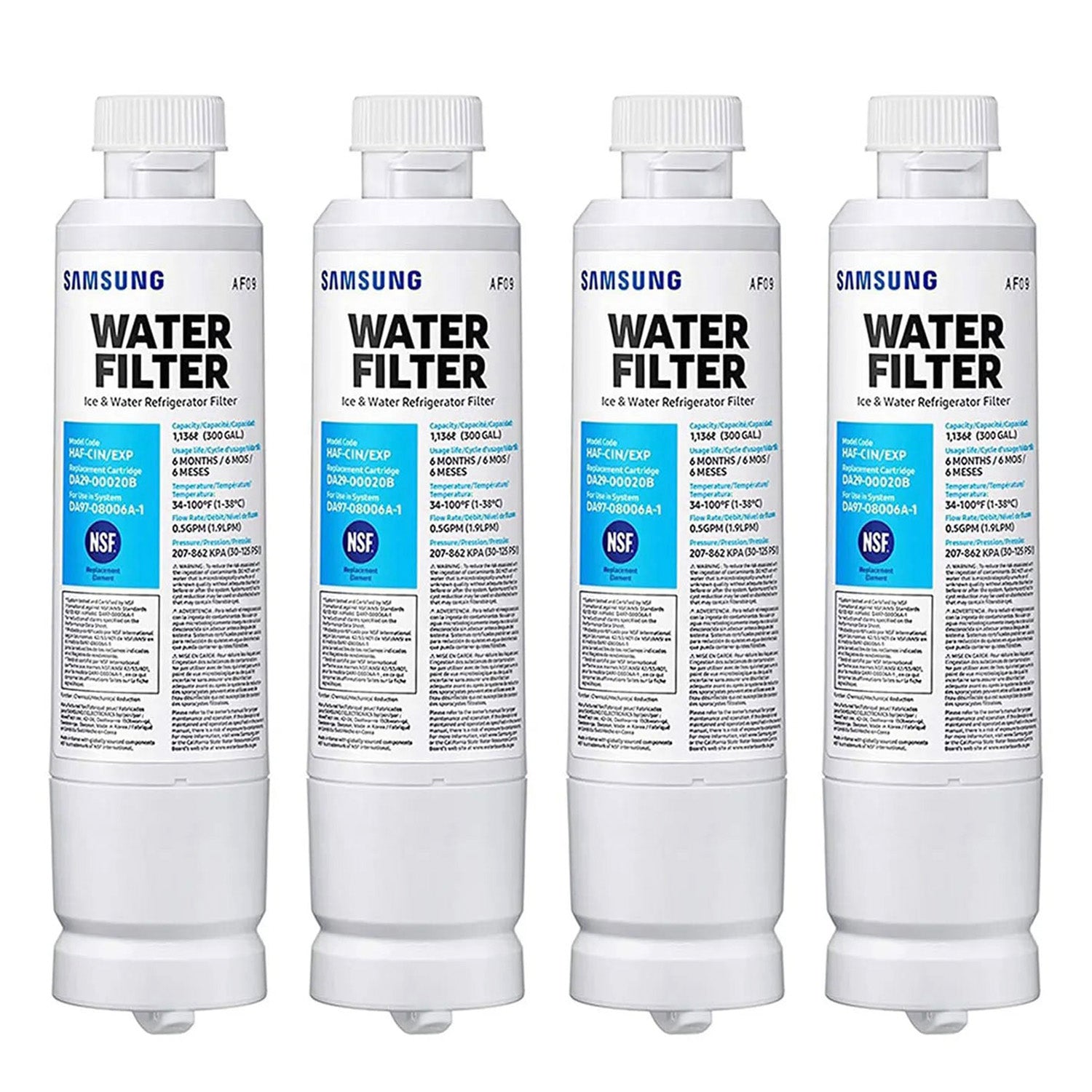 Samsung DA29-00020B Refrigerator Water Filter, Carbon Block, Contaminant Reduction, Fresh Water & Ice, Easy Install