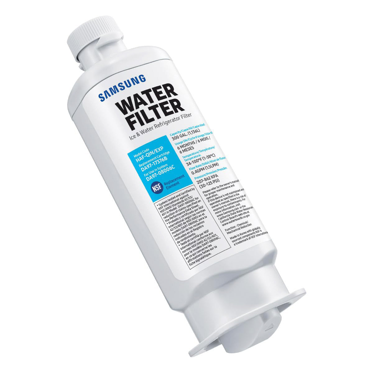 Samsung DA97-17376B Refrigerator Water Filter, Reduces Harmful Contaminants for Clean Drinking Water, Easy Install