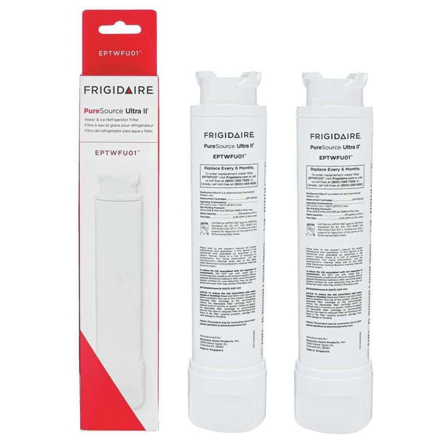 Frigidaire EPTWFU01 PureSource Ultra II Refrigerator Water Filter, White