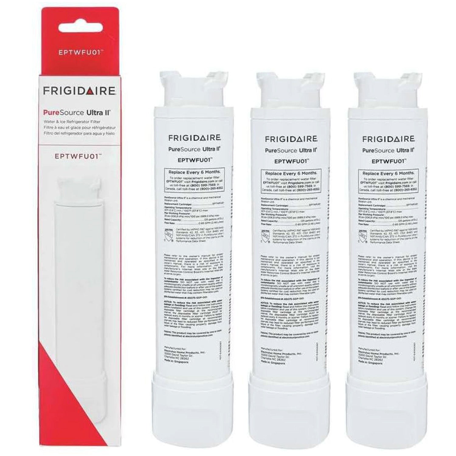 Frigidaire EPTWFU01 PureSource Ultra II Refrigerator Water Filter, White