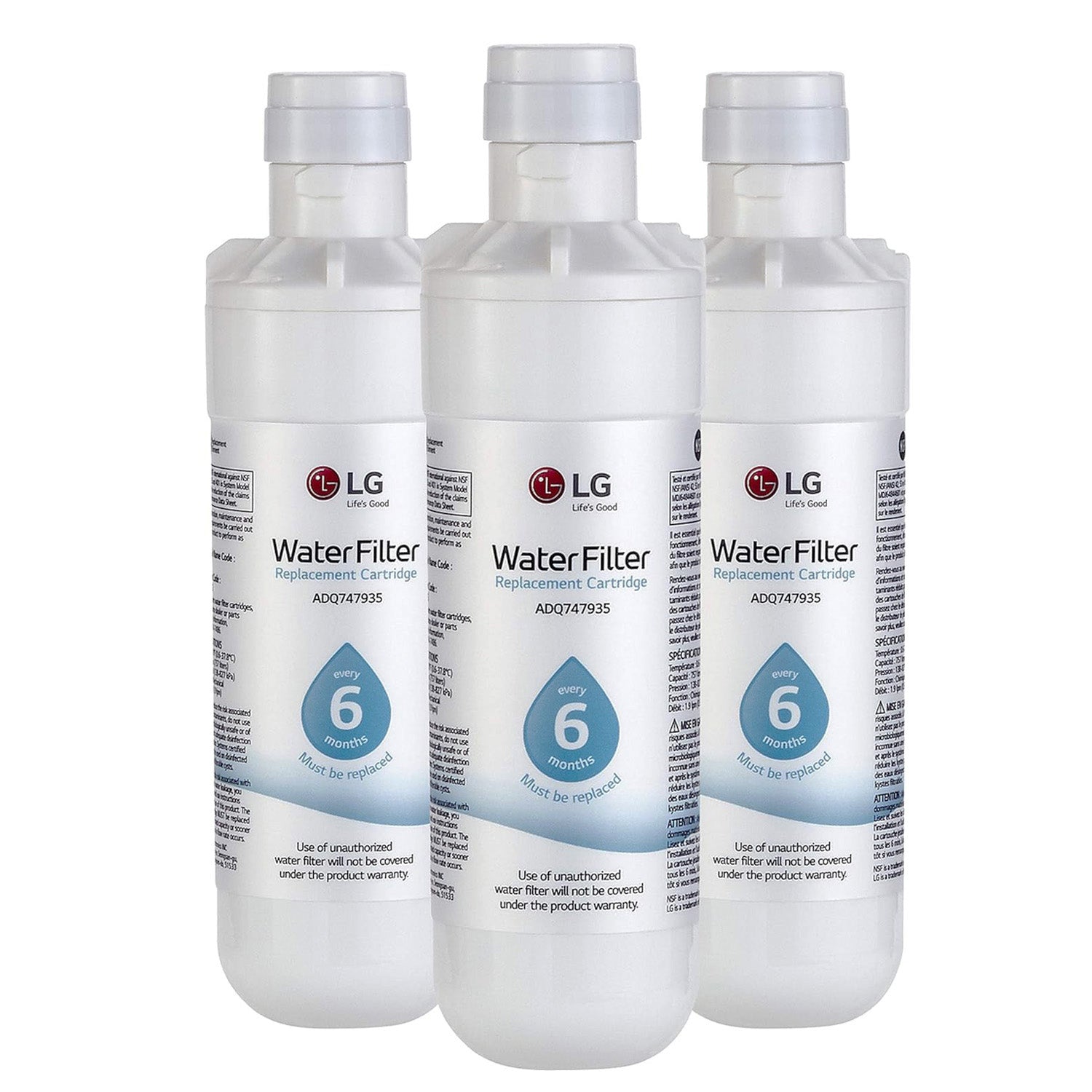 LG LT1000P Replacement Refrigerator Water Filter, ADQ747935, ADQ74793501, White