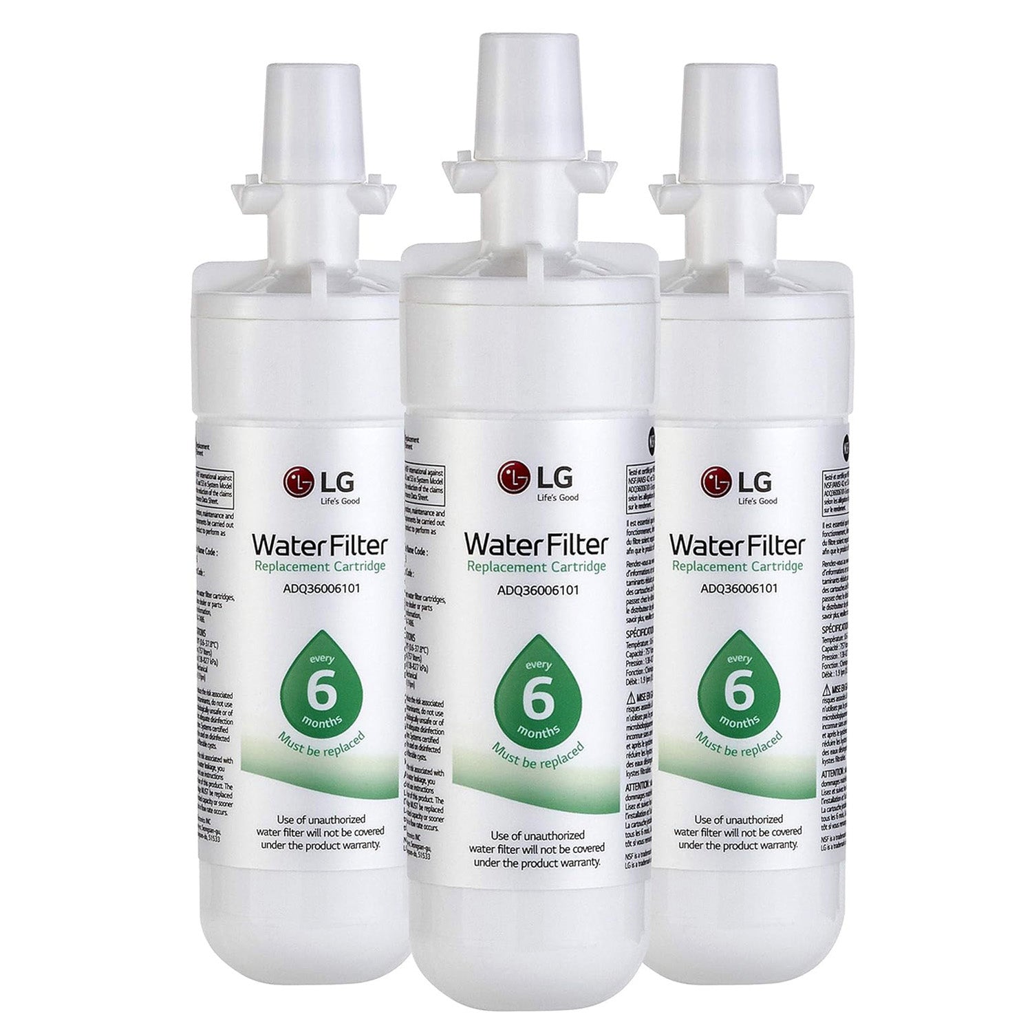 LG LT700P Replacement Refrigerator Water Filter, ADQ36006101, ADQ36006113, ADQ75795103, or AGF80300702 , White