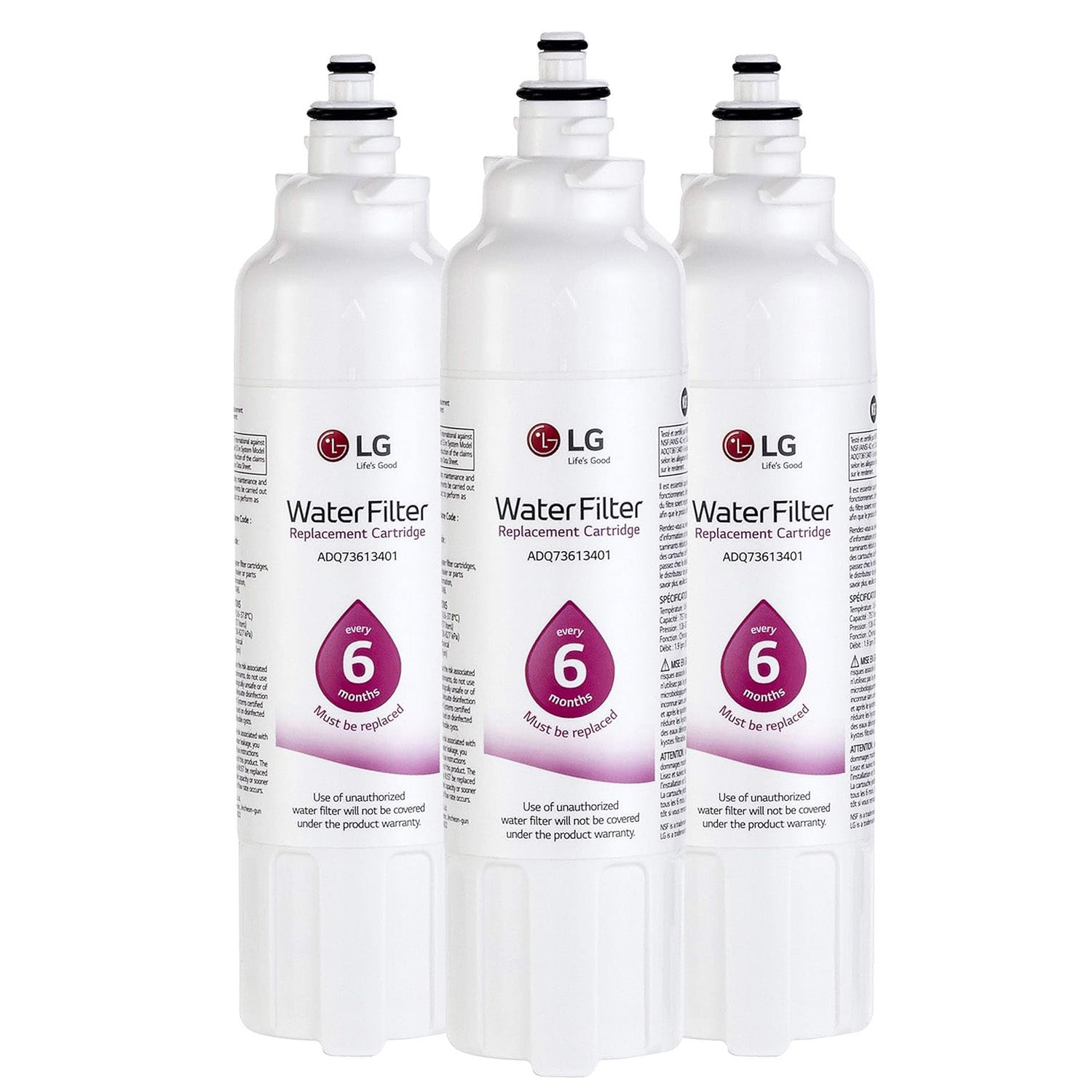 LG LT800P Replacement Refrigerator Water Filter, ADQ73613401, ADQ73613408, or ADQ75795104, White